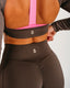 CAKE Open Back Long Sleeve Crop Top Dark Cocoa