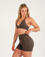 CAKE Minimal V Neck Bralette Dark Cocoa