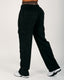 Black cargo pants on a white background